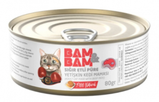 Bam&bam Sığır Etli Yetişkin 80 gr Kedi Maması kullananlar yorumlar